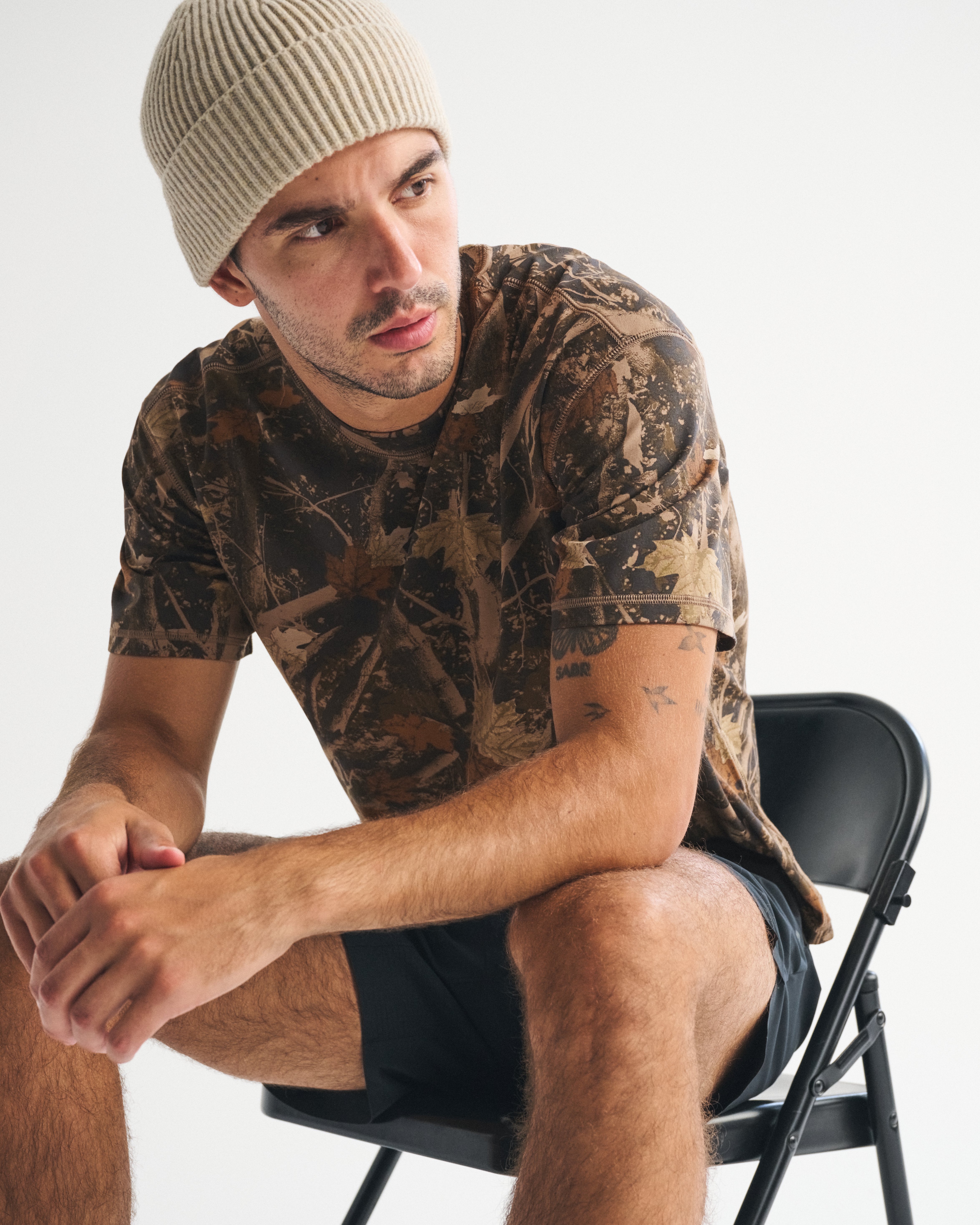 Abercrombie & Fitch Ypb Active Cotton-blend Tee In Black