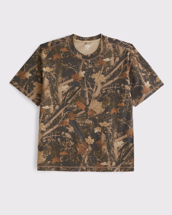 YPB Active Cotton-Blend Tee, Black Camo view 1