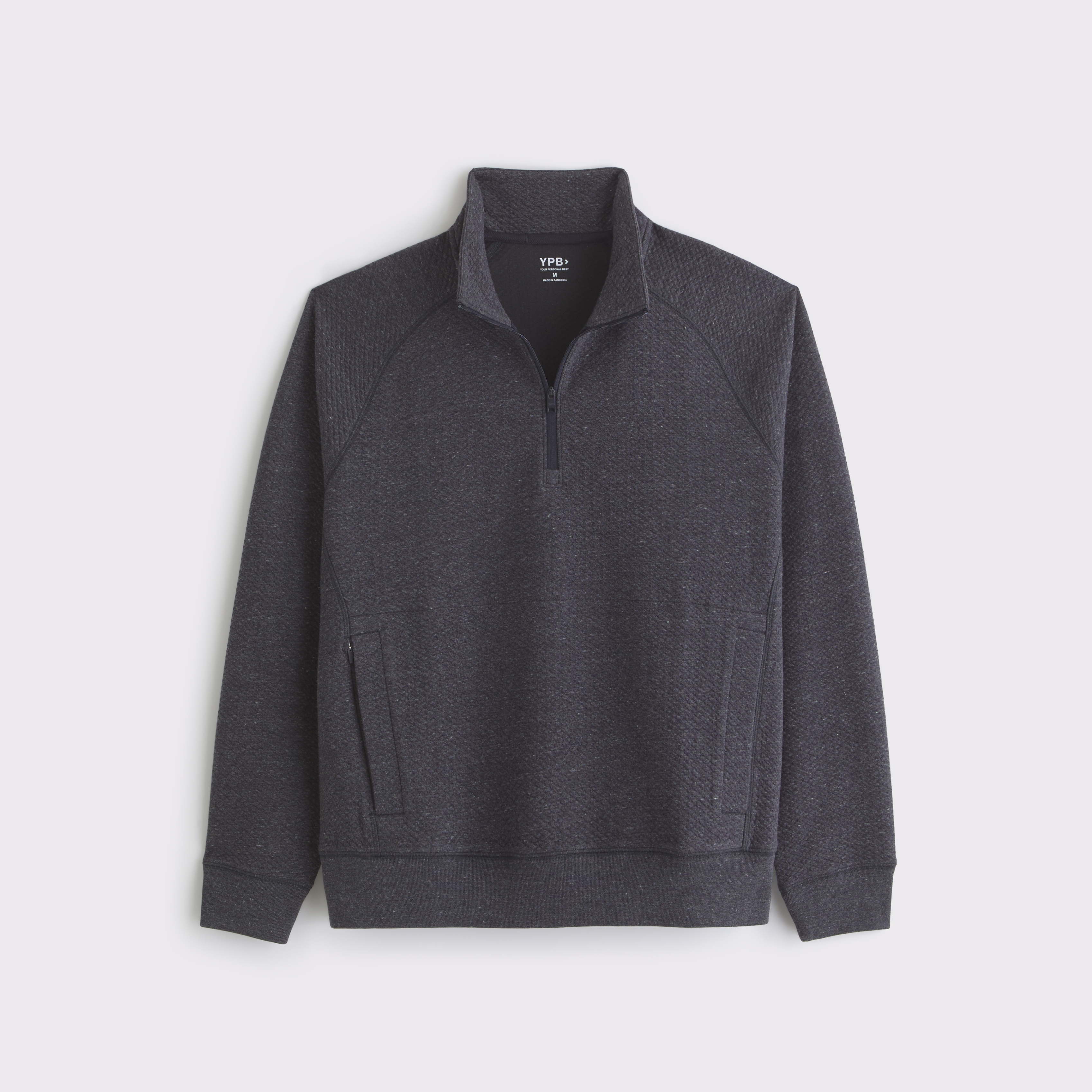 Abercrombie & Fitch Ypb Bubble Knit Half-zip In Gray