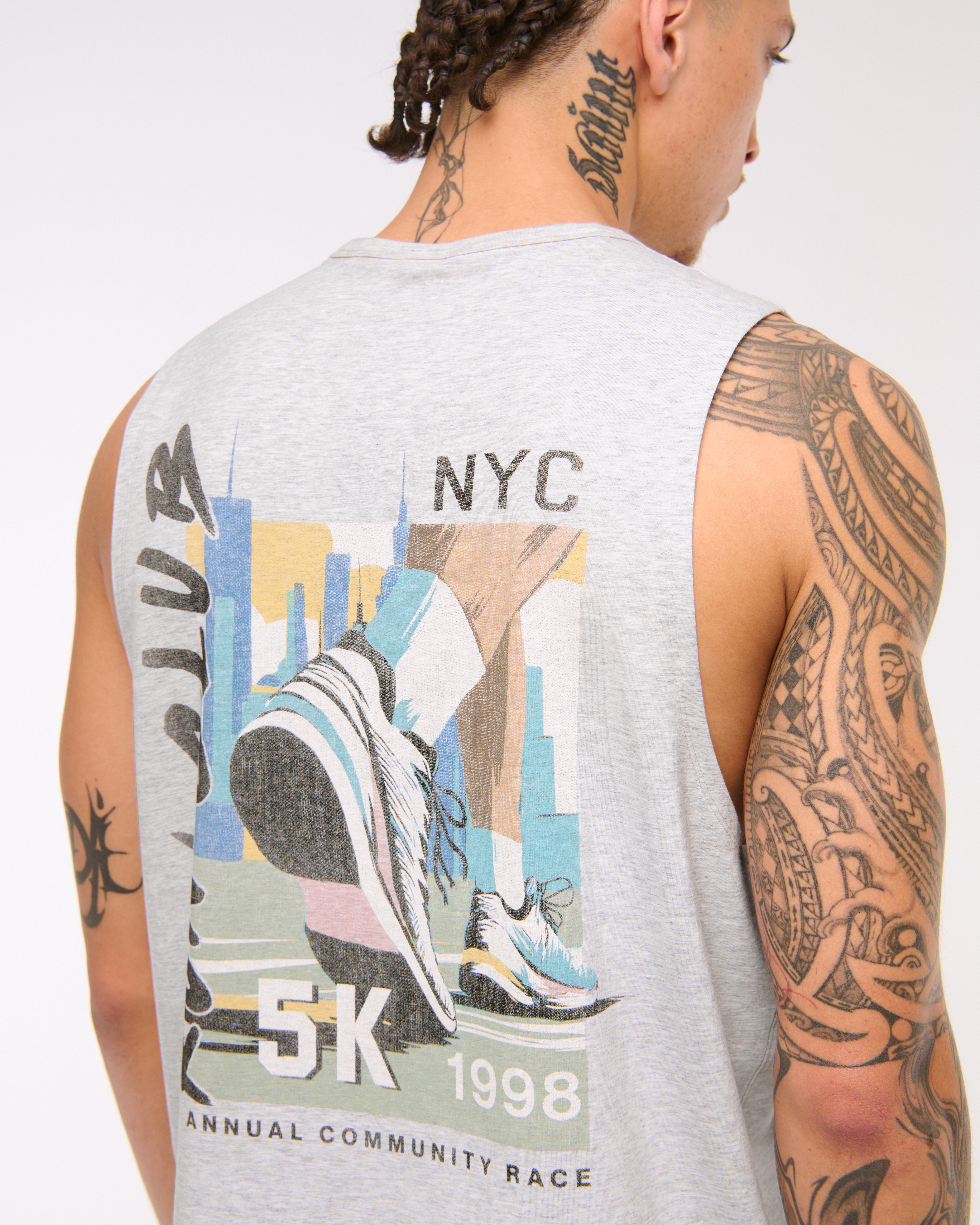 ★Abercrombie & Fitch★ヘビーウェイトシボレータンクトップ Men's Premium Heavyweight Cropped Tank | Men's Tops