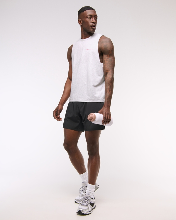 YPB Active Cotton-Blend Graphic Tank, Light Heather Gray view 2