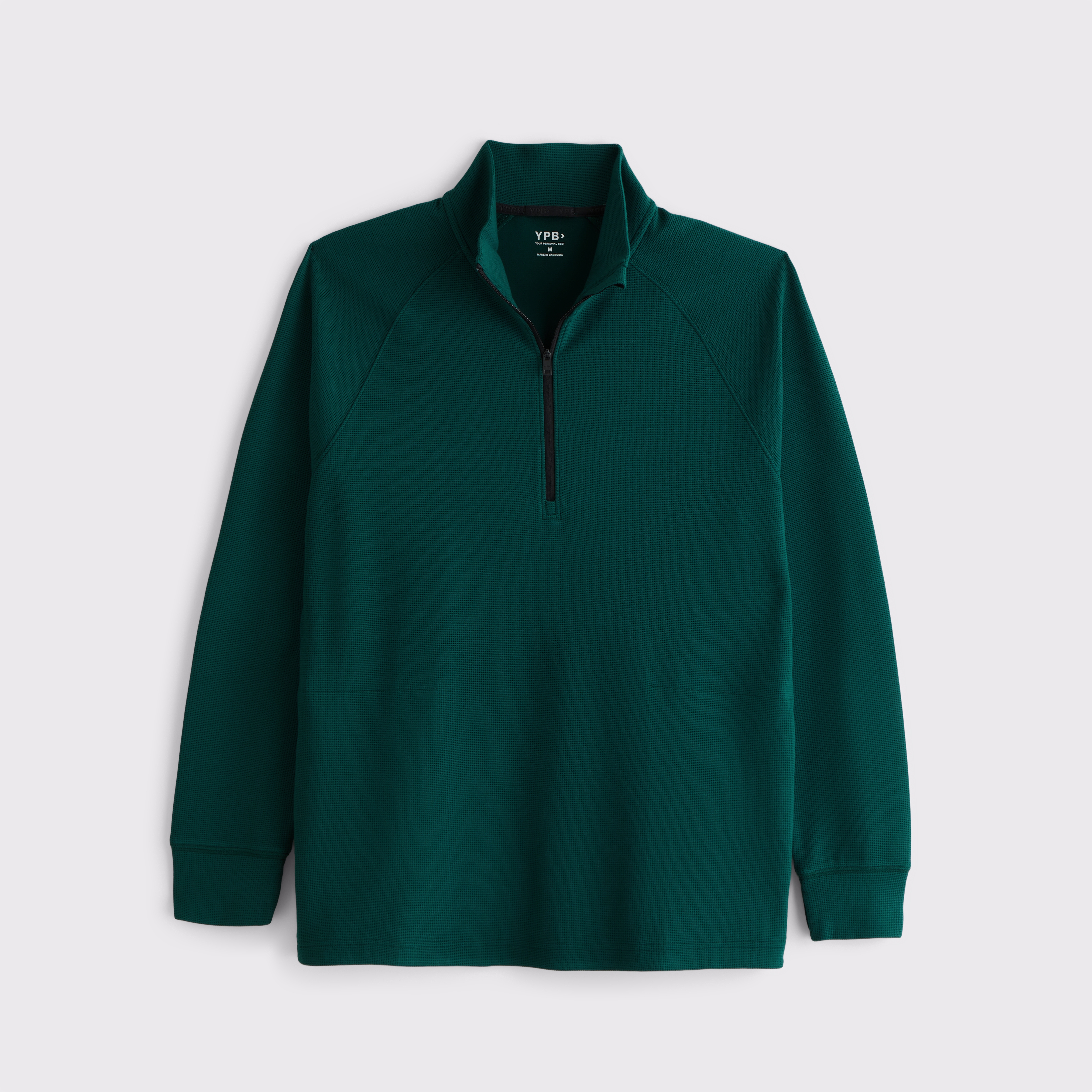 Abercrombie & Fitch Ypb Active Waffle Half-zip In Green