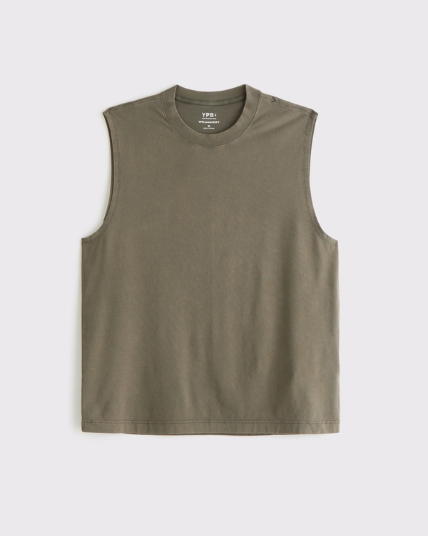 YPB Active Cotton Muscle Tank, Grape Leaf view 1