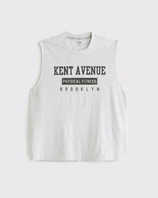 YPB Active Cotton Muscle Tank, Light Heather Gray view 1