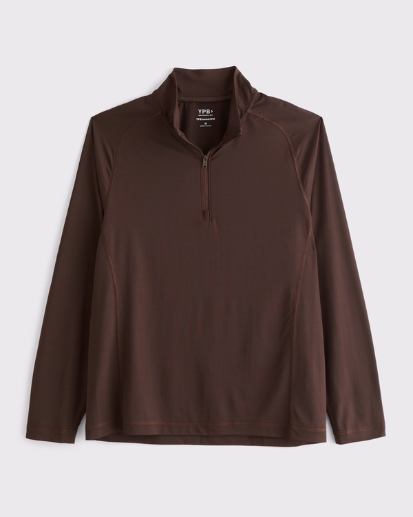 YPB sweatWIK Half-Zip, Brown view 1