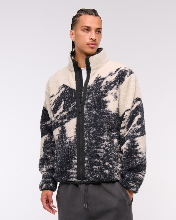 YPB sherpa Full-Zip, Cream Pattern view 1