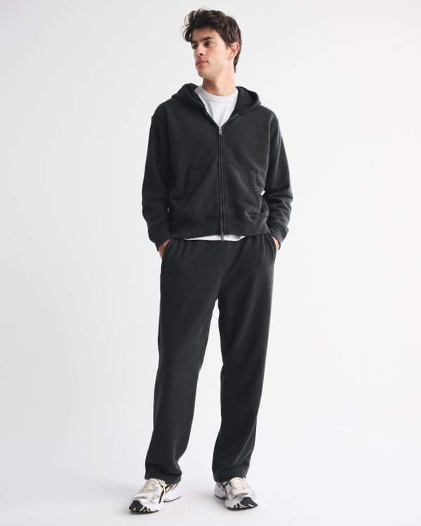 YPB French Terry Full-Zip Hoodie, Black Wash view 2