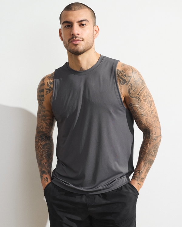 YPB sweatWIK Delt-Fit Tank, Dark Gray view 1