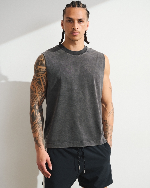 YPB Performance Cotton-Blend Muscle Tank, Black view 1