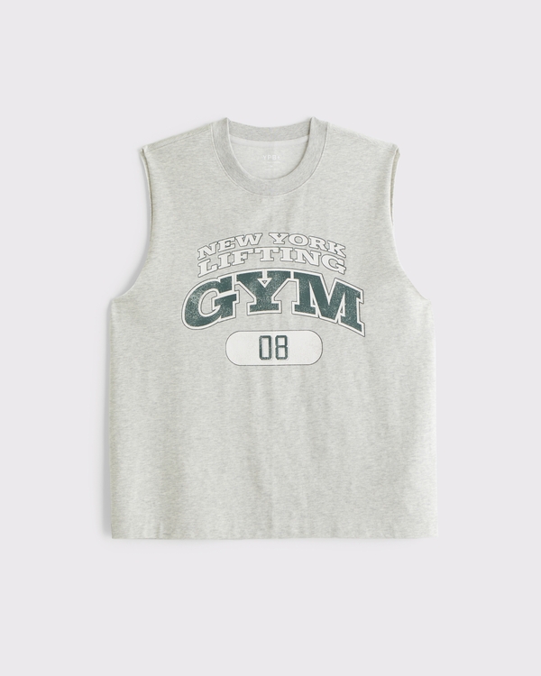 YPB Performance Cotton-Blend Muscle Tank, Light Grey Sd/texture view 1