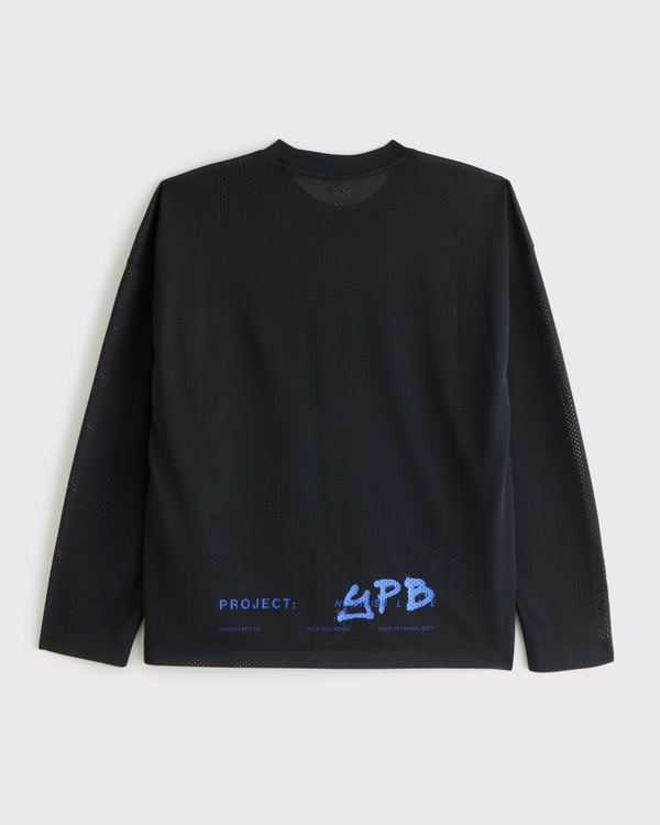 unyforme　Mesh Long-Sleeve Black Men's YPB Long-Sleeve Mesh Tee | Men's Tops | Abercrombie.com