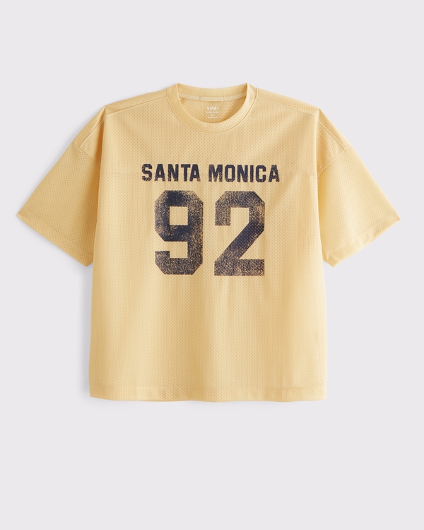YPB Graphic Mesh Tee, Yellow view 1
