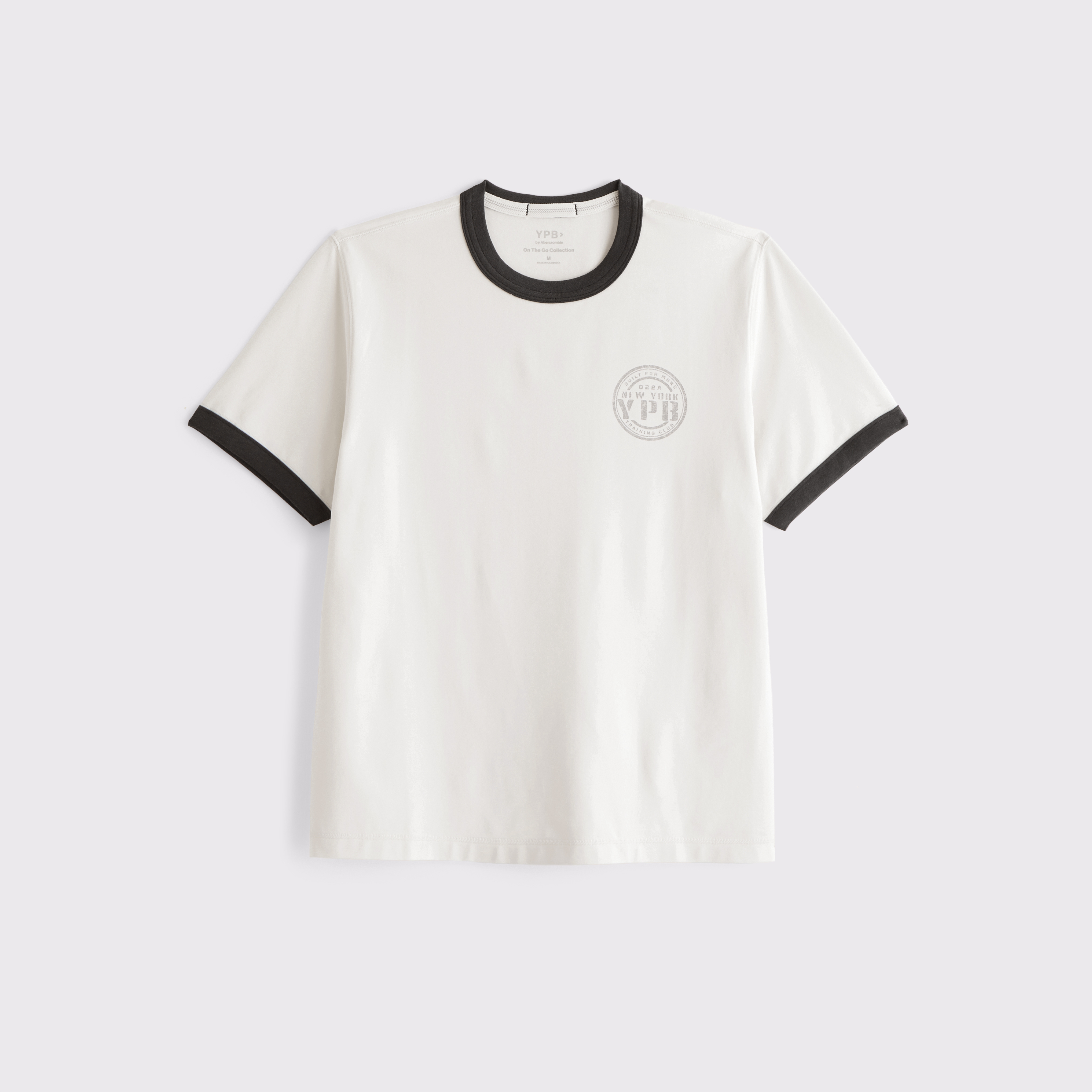 Мужская футболка Abercrombie & Fitch YPB Active Cotton-Blend Classic, цвет: Кремовый — фото 1