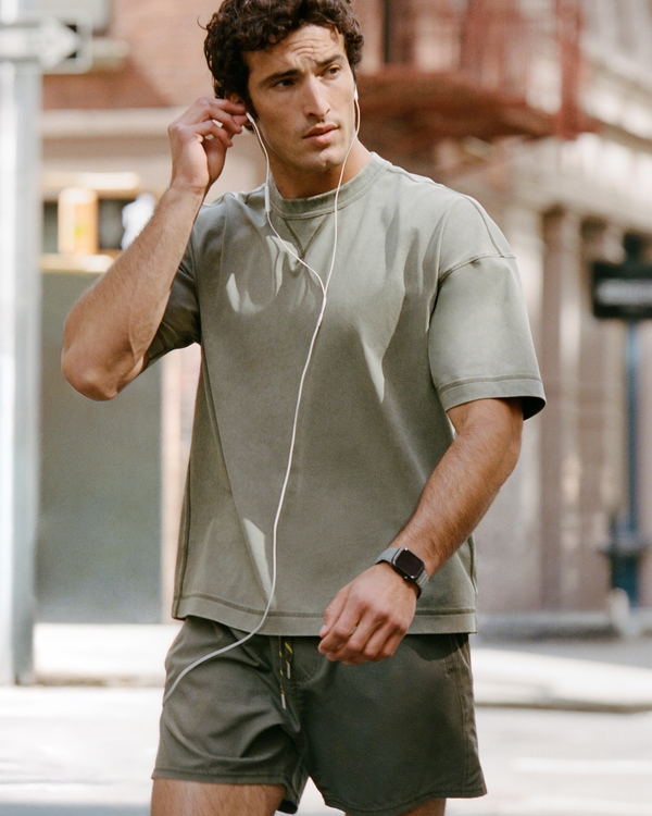YPB Performance Cotton-Blend Gym Tee, Deep Moss view 1