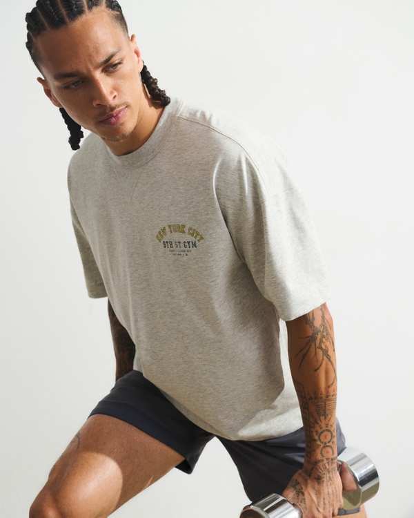 YPB Performance Cotton-Blend Gym Tee, Heather Gray view 1