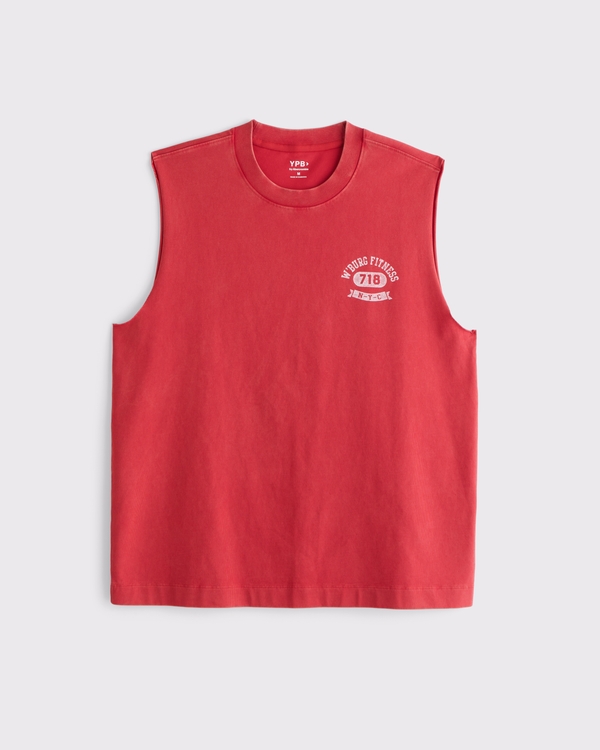 YPB Performance Cotton-Blend Muscle Tank, Bright Red view 1