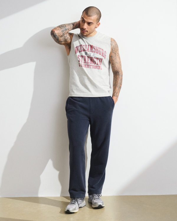 YPB Performance Cotton-Blend Muscle Tank, Light Heather Gray view 2