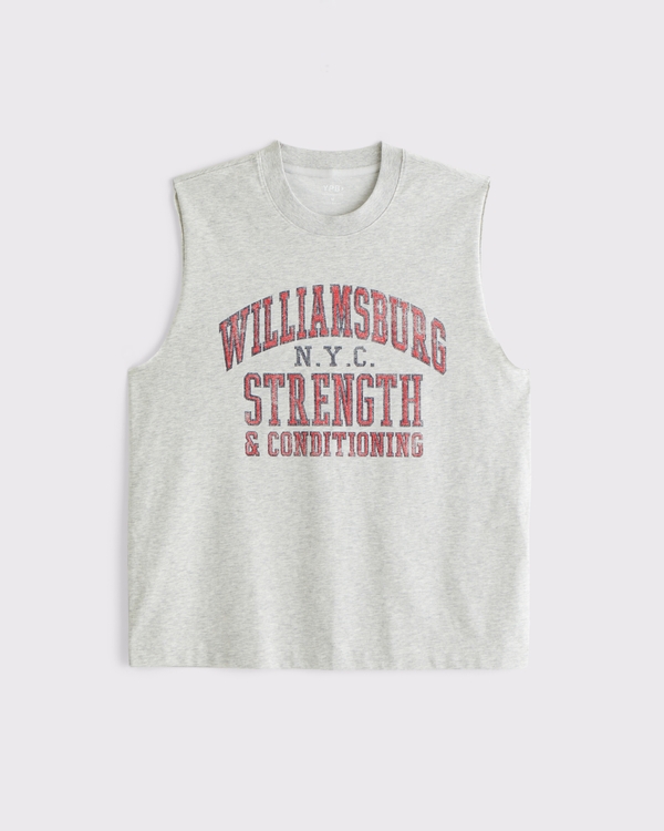 YPB Performance Cotton-Blend Muscle Tank, Light Heather Gray view 1