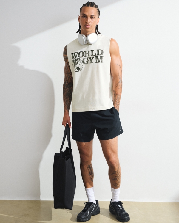 YPB Performance Cotton-Blend Muscle Tank, Cream view 2