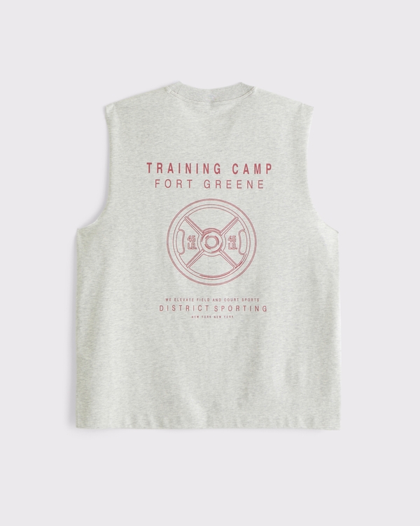 Cotton-Blend Active Tank, Heather Gray view 1