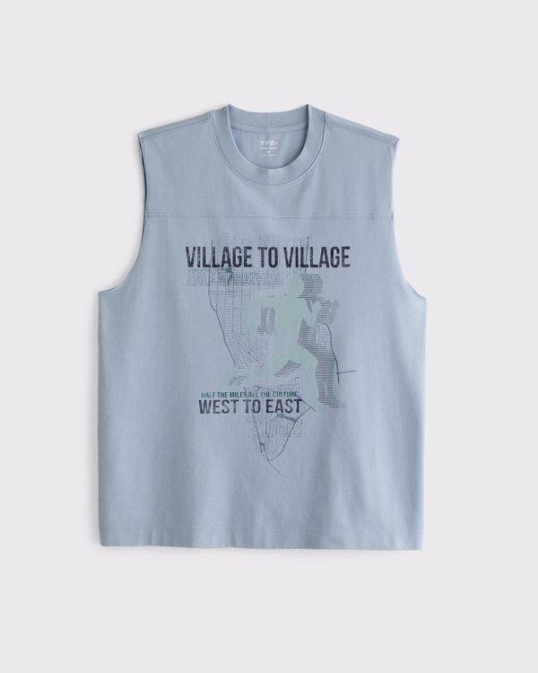 YPB 高性能棉混紡肌肉背心, 藍灰色 view 1