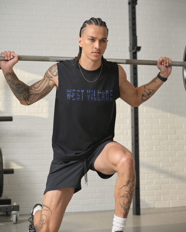 YPB Performance Cotton-Blend Muscle Tank, Black view 1