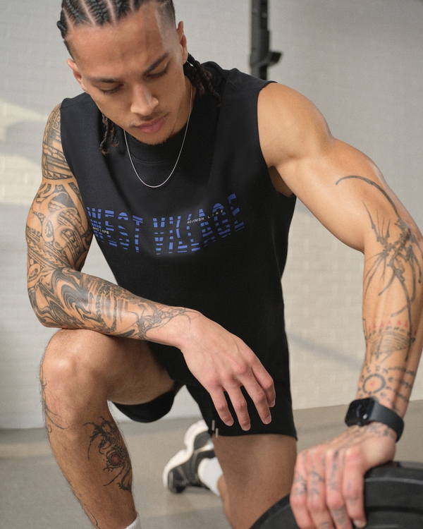 YPB Performance Cotton-Blend Muscle Tank, Black view 2