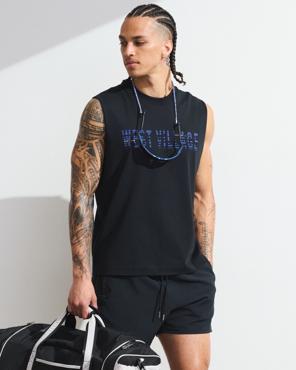 YPB Performance Cotton-Blend Muscle Tank, Black view 1