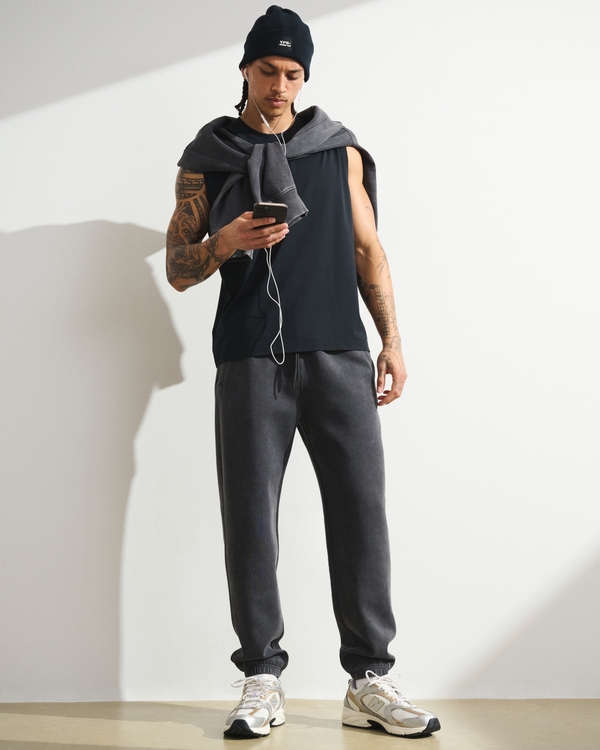 YPB Active Cotton-Blend Muscle Tank, Black view 2