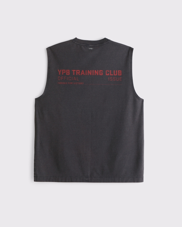 YPB Active Cotton-Blend Muscle Tank, Evening Gray view 2
