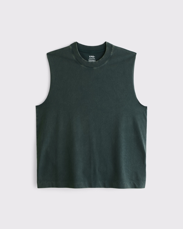 YPB Performance Cotton-Blend Muscle Tank, Dark Spruce view 1