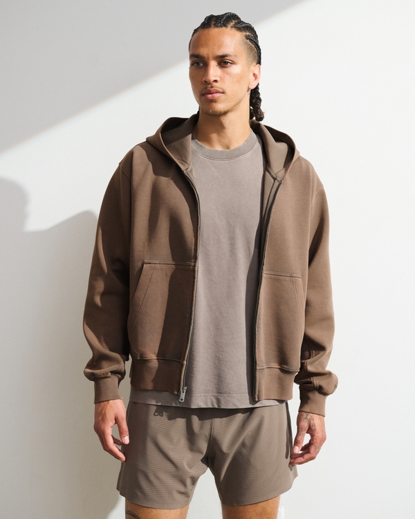 YPB neoKNIT MAX Full-Zip Hoodie, Gray Brown view 1