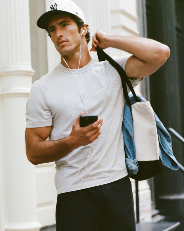 YPB Active Cotton-Blend Classic Tee, Heather Gray view 1