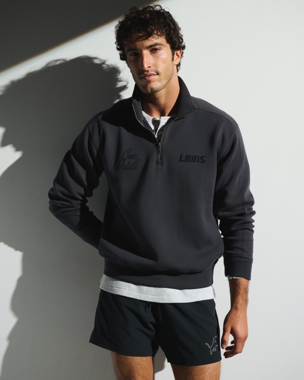 Detroit Lions neoKNIT MAX Half-Zip Sweatshirt, Black-lions view 2