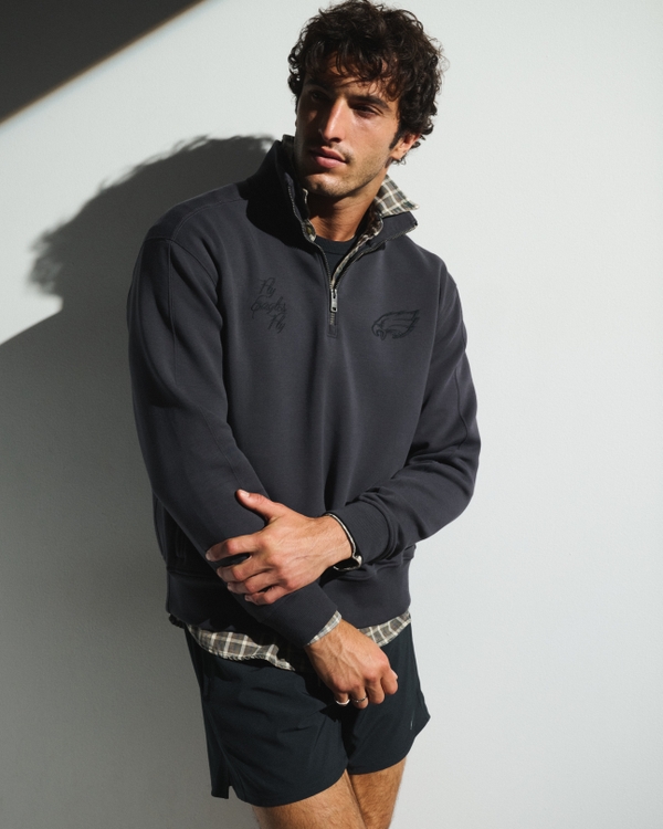 Philadelphia Eagles neoKNIT MAX Half-Zip Sweatshirt, Black-eagles view 1