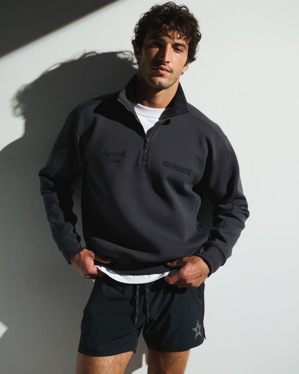 Dallas Cowboys neoKNIT MAX Half-Zip Sweatshirt, Black-cowboys view 1