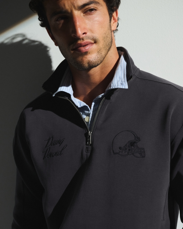 Cleveland Browns neoKNIT MAX Half-Zip Sweatshirt, Black-browns view 2