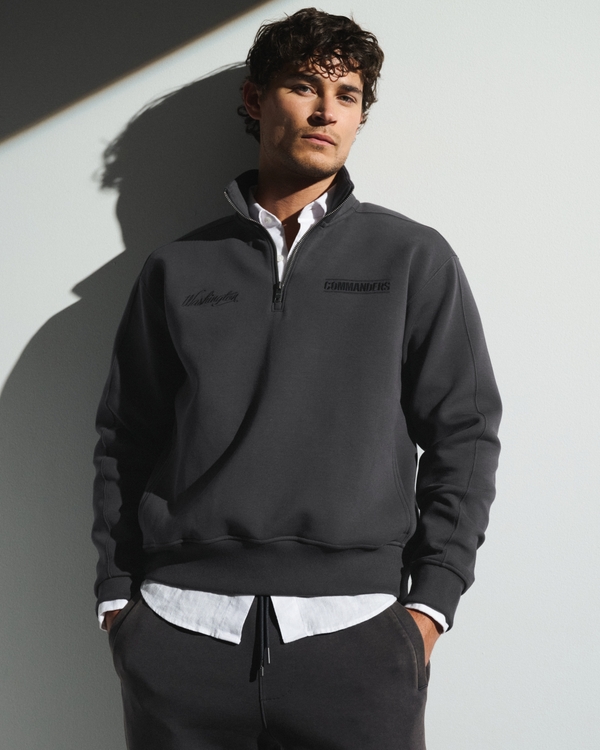 Washington Commanders neoKNIT MAX Half-Zip Sweatshirt, Black-commanders view 1