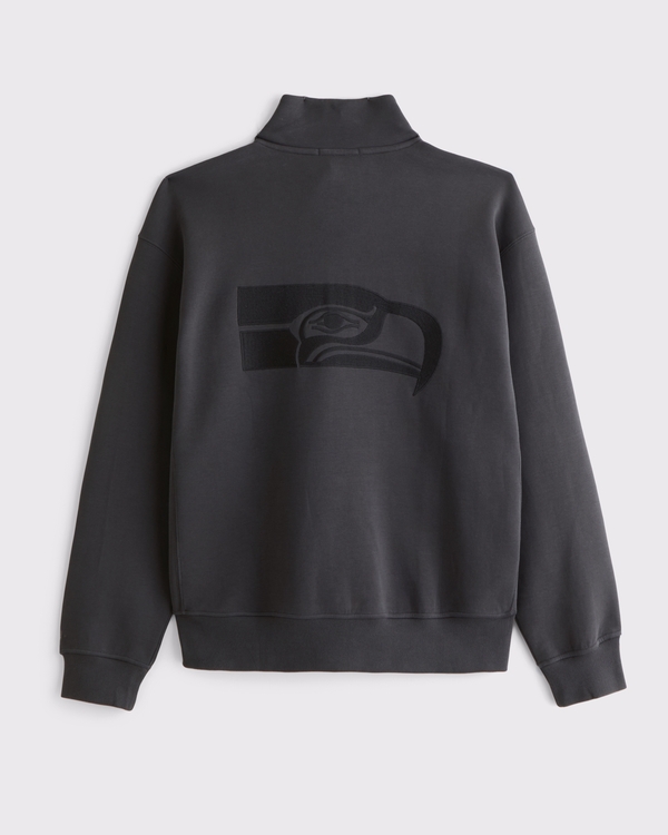 Seattle Seahawks neoKNIT MAX Half-Zip Sweatshirt, Black-seahawks view 1