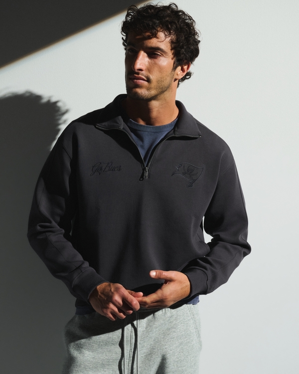 Tampa Bay Buccaneers neoKNIT MAX Half-Zip Sweatshirt, Black-buccaneers view 1