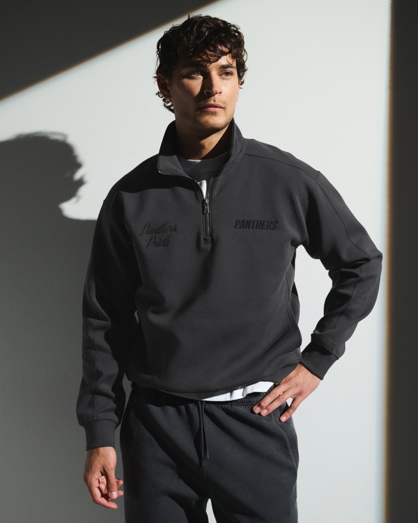Carolina Panthers neoKNIT MAX Half-Zip Sweatshirt, Black - Panthers view 1