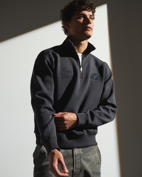 Los Angeles Rams neoKNIT MAX Half-Zip Sweatshirt, Black-rams view 2