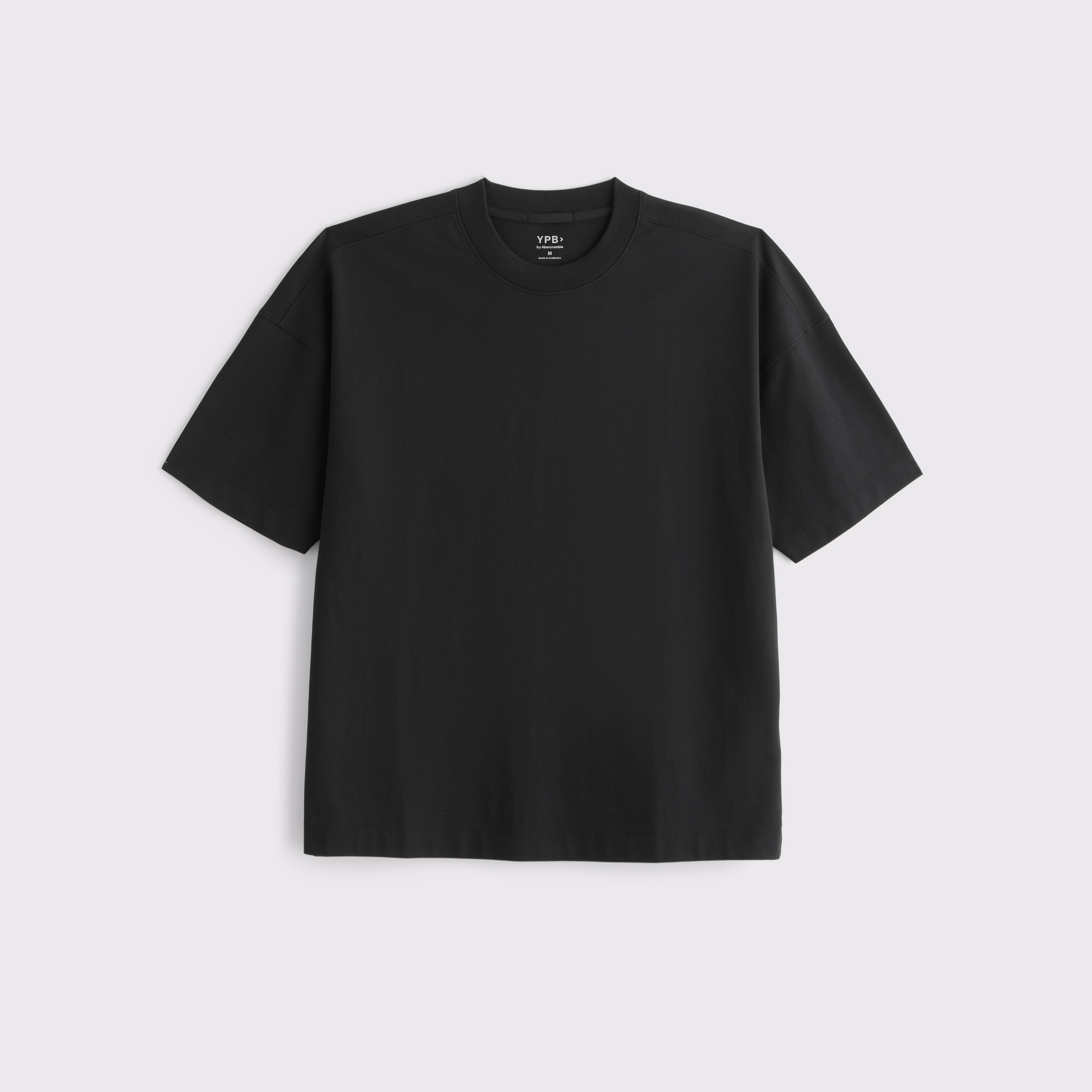 Мужская футболка Abercrombie & Fitch YPB Performance Cotton-Blend Gym, цвет: Чёрный