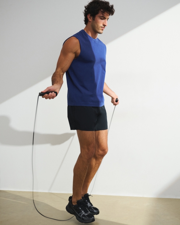 YPB Performance Cotton-Blend Muscle Tank, Deep Blue view 2