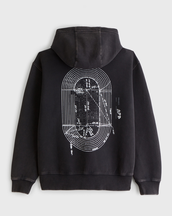YPB neoKNIT Active Graphic Hoodie, Washed Black view 1