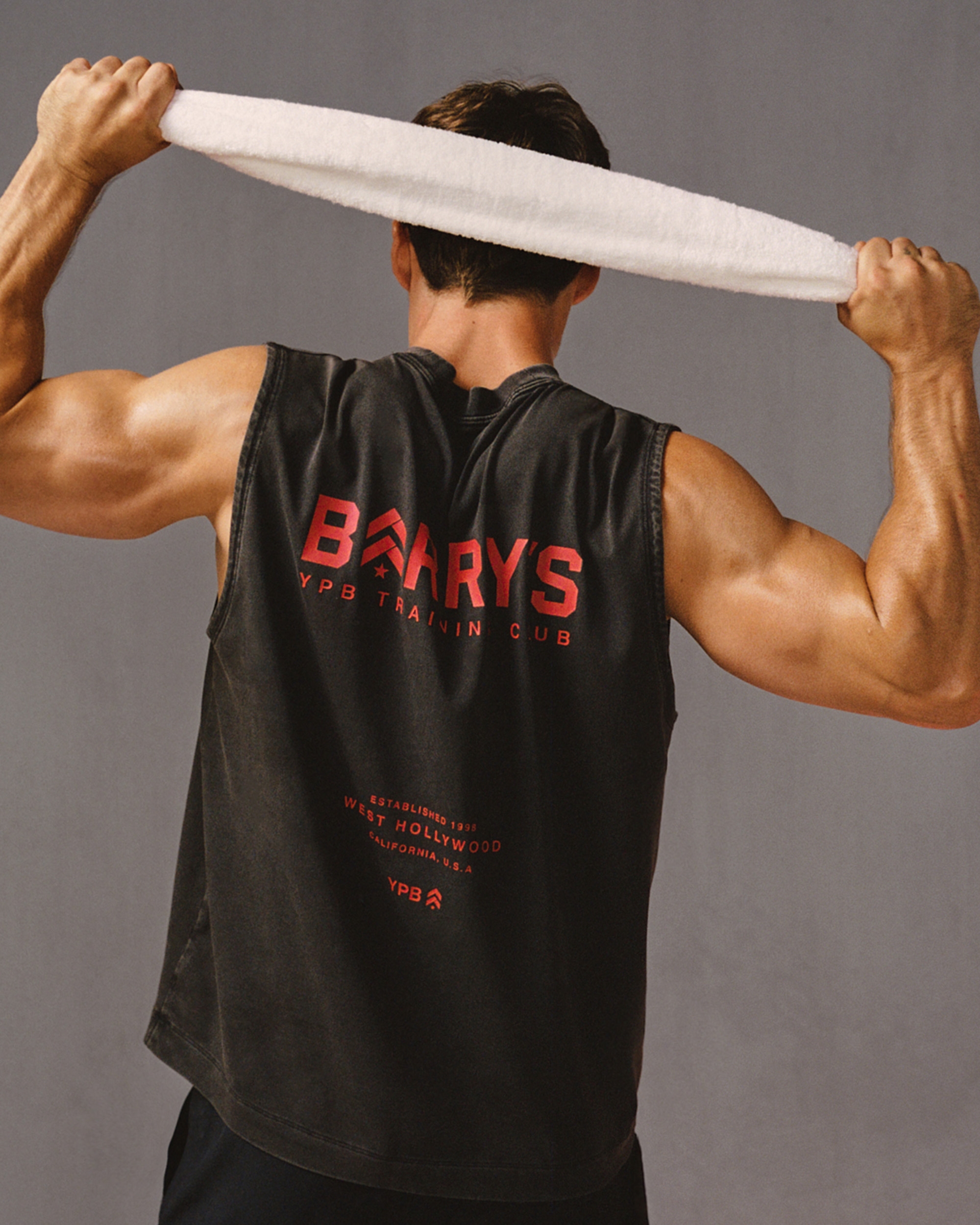 Мужской топ Abercrombie & Fitch YPB Barry's Performance Cotton-Blend Muscle Tank, цвет: Чёрный — фото 2