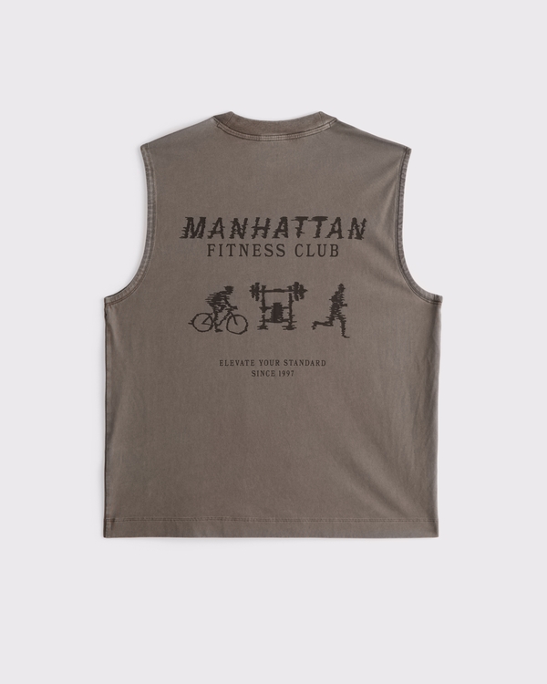 YPB Performance Cotton-Blend Muscle Tank, Taupe view 1