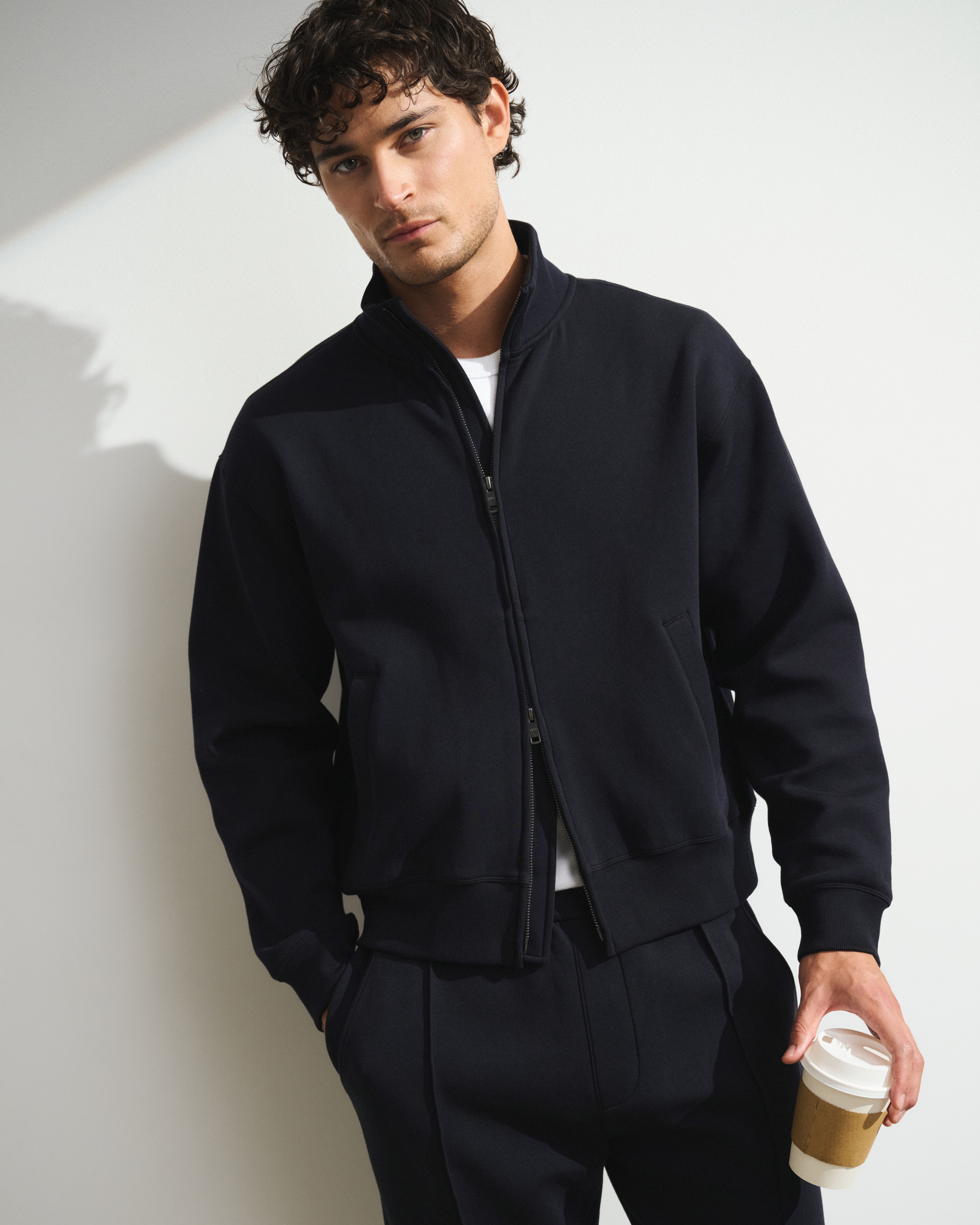 Мужское худи Abercrombie & Fitch YPB neoKNIT MAX Full-Zip, цвет: Чёрный — фото 2