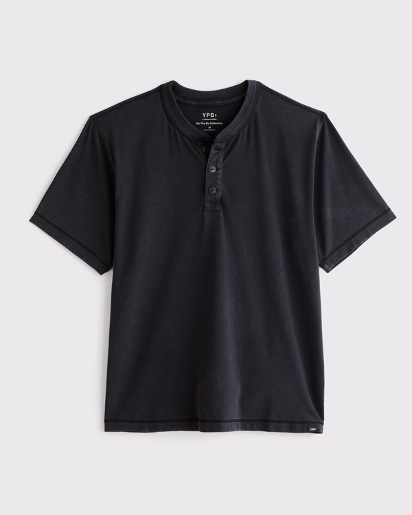 YPB On The Go Short-Sleeve Henley, Charcoal view 1