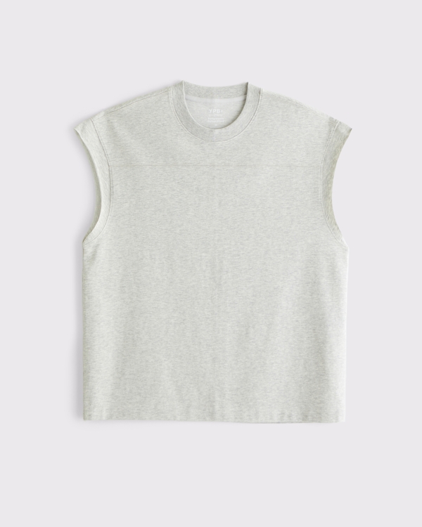 YPB Performance Cotton-Blend Extended Shoulder Tank, Light Heather Gray view 1